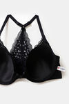 Zivame Serenade Padded Wired 3/4th Coverage Lace Bra - Anthracite — thumbnail 5