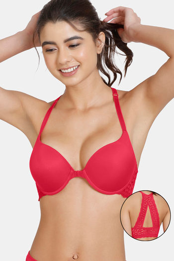 model image of Zivame Serenade Push-Up Padded Wired 3/4th Coverage Lace Bra - Ski Patrol