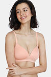 Zivame Breeze Padded Non Wired 3/4Th Coverage T-Shirt Bra - Salmon — thumbnail 1