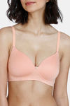 Zivame Breeze Padded Non Wired 3/4Th Coverage T-Shirt Bra - Salmon — thumbnail 4