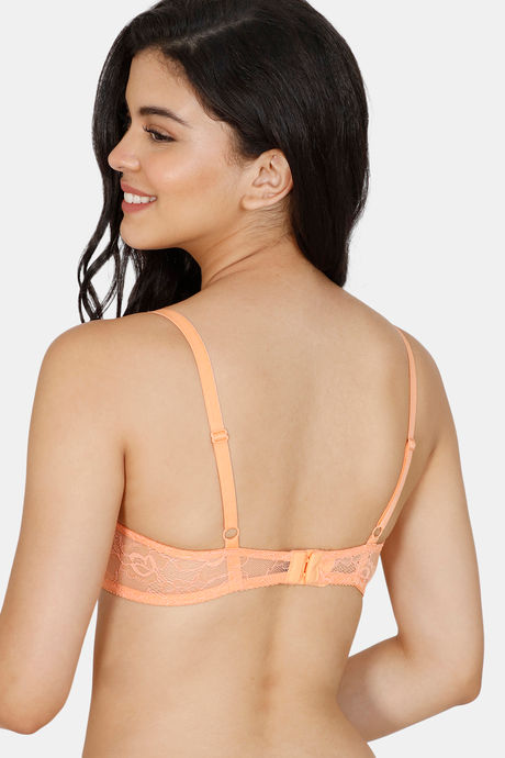 Zivame Beautiful Basics Padded Wired Medium Coverage T-Shirt Bra - Orange — image 3