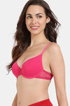 Zivame Beautiful Basics Padded Wired Medium Coverage T-Shirt Bra - Raspberry — thumbnail 4