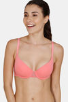 Zivame Beautiful Basics Padded Wired Medium Coverage T-Shirt Bra - Pink — thumbnail 1