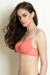 Zivame Padded Non Wired Medium Coverage T-Shirt Bra - Georgia Peach — thumbnail 2