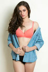 Zivame Padded Non Wired Medium Coverage T-Shirt Bra - Georgia Peach — thumbnail 4