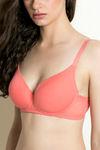 Zivame Padded Non Wired Medium Coverage T-Shirt Bra - Georgia Peach — thumbnail 5