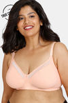 Zivame True Curv Pure Bliss Double Layered Non Wired Full Coverage Super Support Bra - Salmon — thumbnail 1