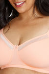 Zivame True Curv Pure Bliss Double Layered Non Wired Full Coverage Super Support Bra - Salmon — thumbnail 4