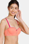 Zivame Sun-Kissed Padded Wired 3/4th Coverage Strapless Bra - Fresh Salmon — thumbnail 4