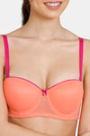 Zivame Sun-Kissed Padded Wired 3/4th Coverage Strapless Bra - Fresh Salmon — thumbnail 5
