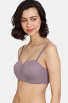 Zivame Innovation Padded Non Wired 3/4th Coverage Strapless Bra - Elderberry — thumbnail 3