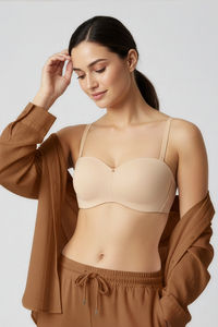 Zivame Innovation Padded Non Wired 3/4Th Coverage Strapless Bra - Roebuck — thumbnail 5