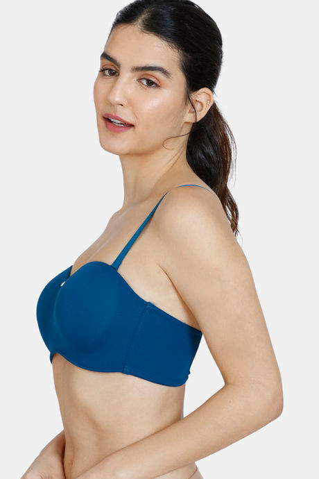 Zivame Innovation Padded Non Wired 3/4Th Coverage Strapless Bra - Sailor Blue — image 4