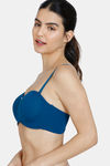 Zivame Innovation Padded Non Wired 3/4Th Coverage Strapless Bra - Sailor Blue — thumbnail 4