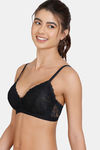 Zivame Beautiful Basics Double Layered Non Wired 3/4th Coverage Lace Bra - Black — thumbnail 3