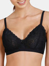 Zivame Beautiful Basics Double Layered Non Wired 3/4th Coverage Lace Bra - Black — thumbnail 4