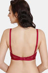 Zivame Beautiful Basics Double Layered Non Wired 3/4th Coverage Lace Bra - Raspberry Radiance — thumbnail 3