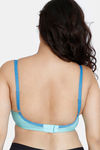 Zivame True Curv Beautiful Basics Double Layered Non Wired 3/4th Coverage Super Support Bra - Aruba Blue — thumbnail 2