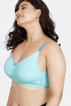 Zivame True Curv Beautiful Basics Double Layered Non Wired 3/4th Coverage Super Support Bra - Aruba Blue — thumbnail 3