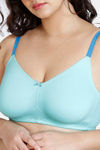 Zivame True Curv Beautiful Basics Double Layered Non Wired 3/4th Coverage Super Support Bra - Aruba Blue — thumbnail 4