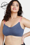 Zivame True Curv Beautiful Basics Double Layered Non Wired 3/4th Coverage Super Support Bra - Medieval Blue — thumbnail 1