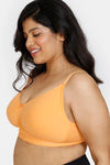 Zivame True Curv Beautiful Basics Single Layered Non Wired Full Coverage Minimiser Bra - Muskmelon — thumbnail 3