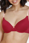 Zivame Beautiful Basics Padded Wired Medium Coverage T-Shirt Bra - Beet Red — thumbnail 4