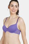 Zivame Beautiful Basics Padded Wired Medium Coverage T-Shirt Bra - Purple Corallite — thumbnail 1