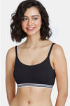 Zivame Beautiful Basics Double Layered Non Wired Full Coverage Slip-On Bra - Anthracite — thumbnail 1