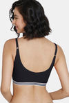 Zivame Beautiful Basics Double Layered Non Wired Full Coverage Slip-On Bra - Anthracite — thumbnail 3
