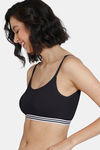 Zivame Beautiful Basics Double Layered Non Wired Full Coverage Slip-On Bra - Anthracite — thumbnail 4