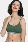 Zivame Beautiful Basics Double Layered Non Wired Full Coverage Bralette - Black Forest — thumbnail 1