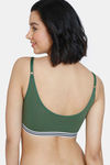 Zivame Beautiful Basics Double Layered Non Wired Full Coverage Bralette - Black Forest — thumbnail 3