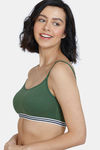 Zivame Beautiful Basics Double Layered Non Wired Full Coverage Bralette - Black Forest — thumbnail 4