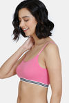 Zivame Beautiful Basics Double Layered Non Wired Full Coverage Slip-On Home Bra - Ibis Rose — thumbnail 4