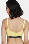 Zivame Beautiful Basics Double Layered Non Wired Full Coverage Slip-On Home Bra - Minion Yellow — thumbnail 3
