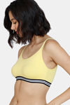 Zivame Beautiful Basics Double Layered Non Wired Full Coverage Slip-On Home Bra - Minion Yellow — thumbnail 4