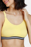 Zivame Beautiful Basics Double Layered Non Wired Full Coverage Slip-On Home Bra - Minion Yellow — thumbnail 5