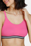 Zivame Beautiful Basics Double Layered Non Wired Full Coverage Slip-On Home Bra - Pink Cosmos — thumbnail 5