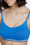 Zivame Beautiful Basics Double Layered Non Wired Full Coverage Slip-On Bra - Princess Blue — thumbnail 5