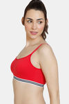 Zivame Beautiful Basics Double Layered Non Wired Full Coverage Slip-On Bra - Ski Patrol — thumbnail 4