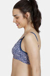 Zivame Maternity Double Layered Non Wired 3/4th Coverage  Maternity / Nursing Bra - Purple Print — thumbnail 3