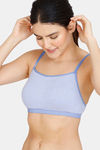 Zivame Wonder Stripe Double Layered Non Wired Full Coverage Cami Bra - Wedgewood — thumbnail 3
