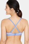 Zivame Wonder Stripe Double Layered Non Wired Full Coverage Cami Bra - Wedgewood — thumbnail 4