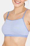 Zivame Wonder Stripe Double Layered Non Wired Full Coverage Cami Bra - Wedgewood — thumbnail 5