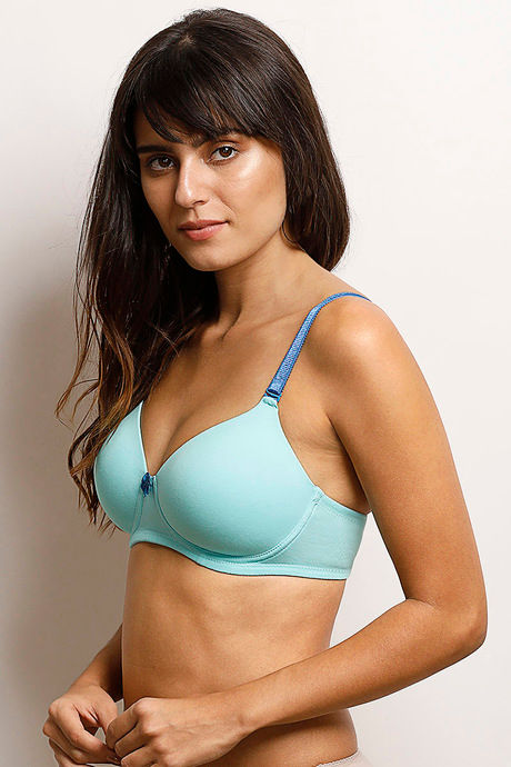 Zivame Padded Non Wired 3/4th Coverage T-Shirt Bra - Aruba Blue — image 2