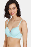 Zivame Beautiful Basics Padded Wired 3/4th Coverage T-Shirt Bra - Aruba Blue — thumbnail 3