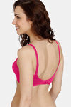 Zivame Beautiful Basics Double Layered Non Wired 3/4th Coverage T-Shirt Bra - Raspberry — thumbnail 3