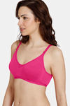 Zivame Beautiful Basics Double Layered Non Wired 3/4th Coverage T-Shirt Bra - Raspberry — thumbnail 4