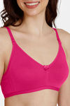Zivame Beautiful Basics Double Layered Non Wired 3/4th Coverage T-Shirt Bra - Raspberry — thumbnail 5